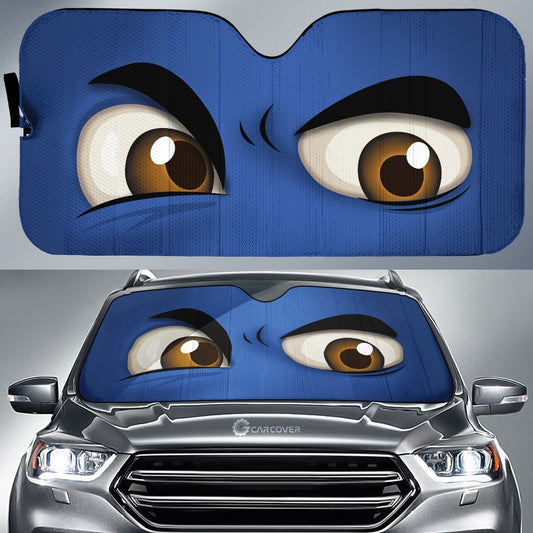 Blue Challenging Car Eyes Sun Shade Custom Funny Car Accessories - Gearcarcover - 1