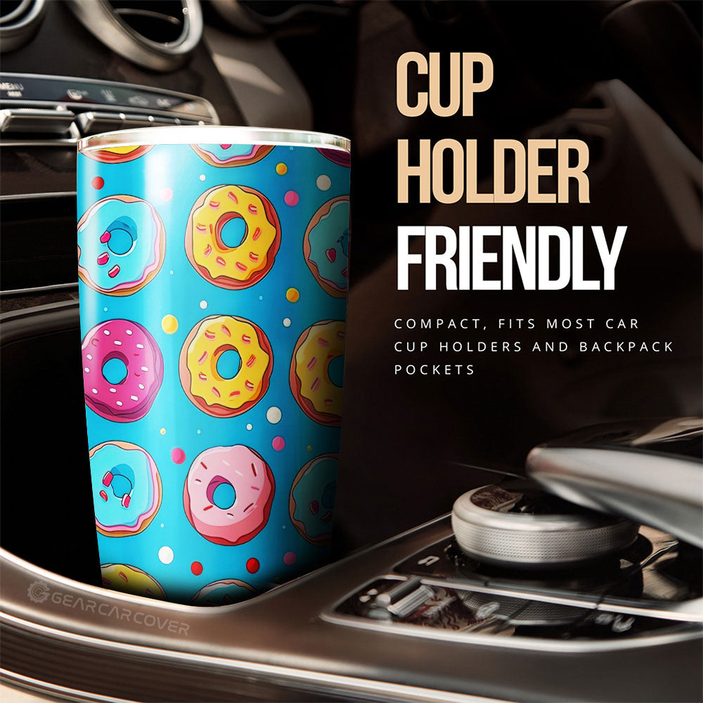 Blue Donuts Tumbler Cup Custom Girly Pattern Car Accessories - Gearcarcover - 3