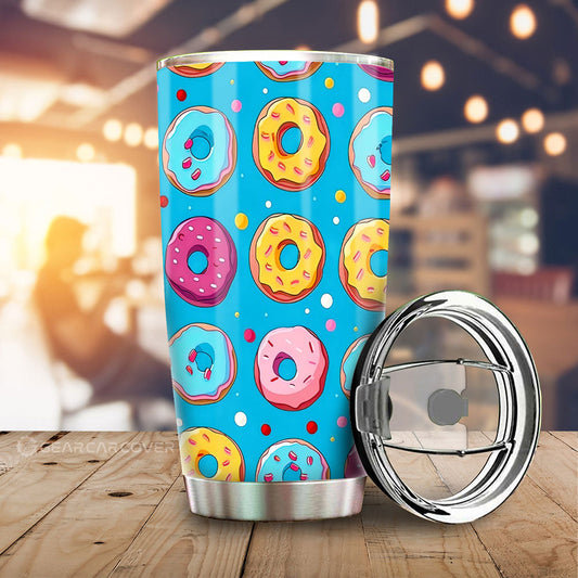 Blue Donuts Tumbler Cup Custom Girly Pattern Car Accessories - Gearcarcover - 1