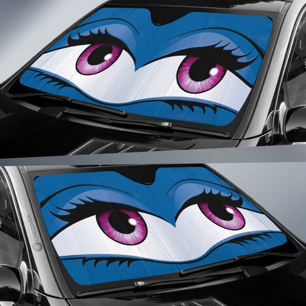 Blue Glam Car Eyes Sun Shade Custom Cute Eyes Car Accessories - Gearcarcover - 2