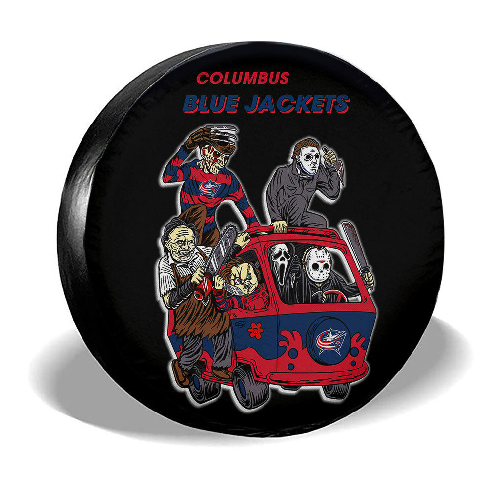 Blue Jackets Spare Tire Covers Horror Characters Car Accessories - Gearcarcover - 3