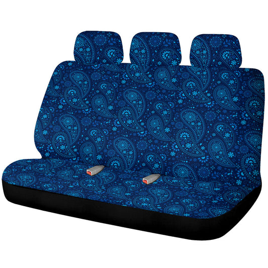 Blue Paisley Pattern Car Back Seat Covers Custom Car Accessories - Gearcarcover - 1