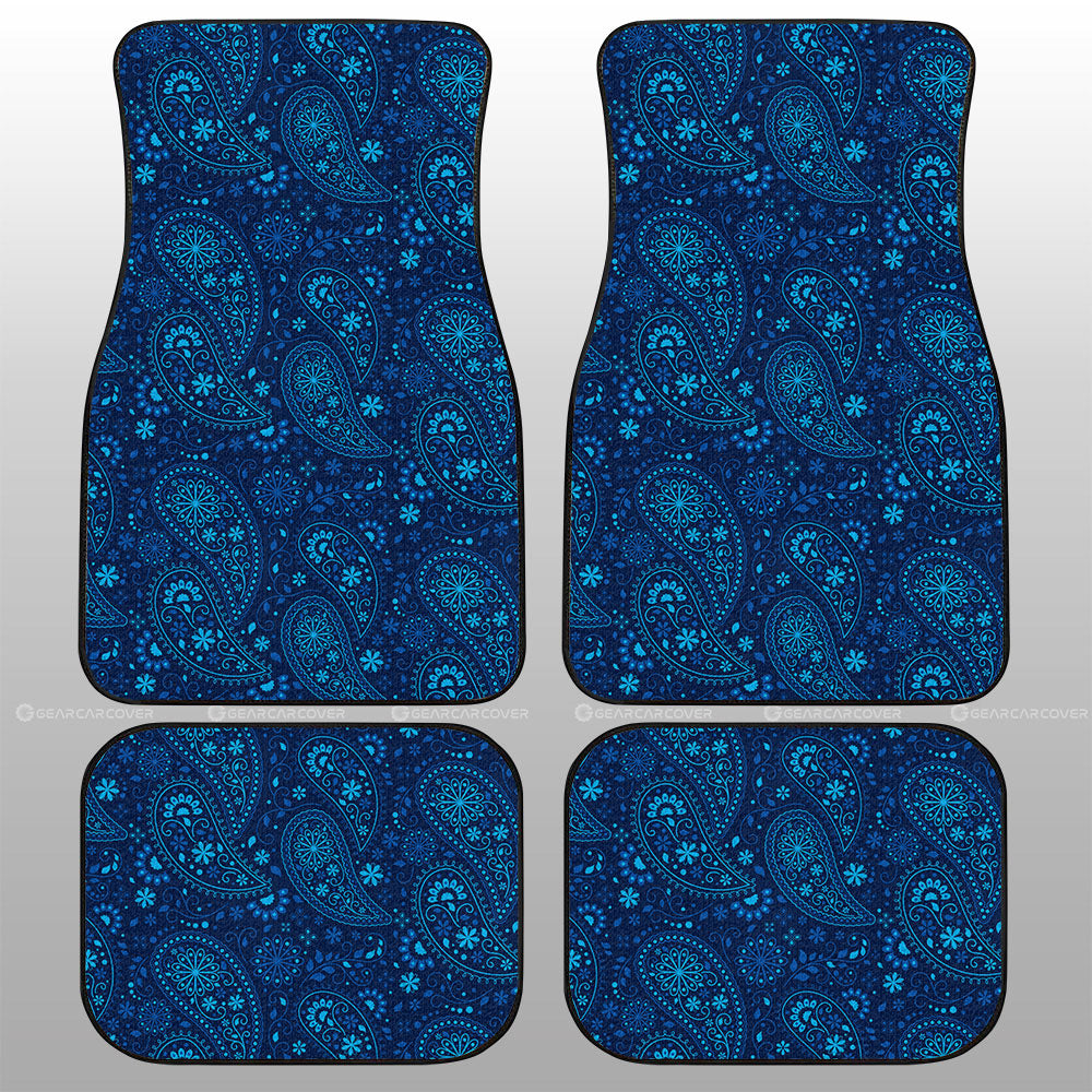 Blue Paisley Pattern Car Floor Mats Custom Car Accessories - Gearcarcover - 1