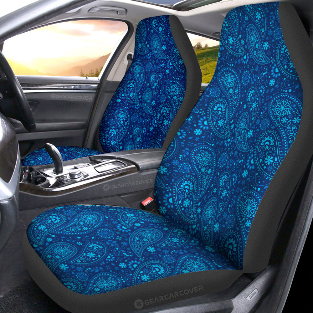 Blue Paisley Pattern Car Seat Covers Custom Car Accessories - Gearcarcover - 1