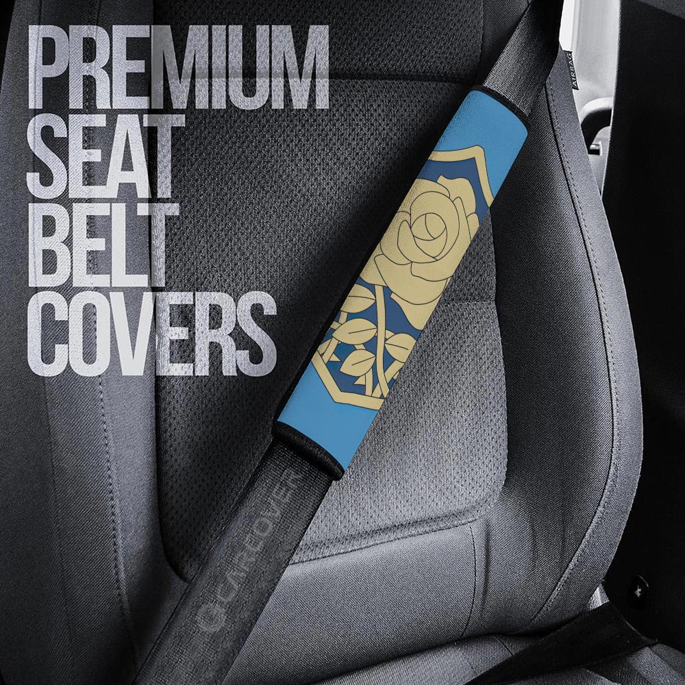 Blue Rose Seat Belt Covers Custom Car Accessories - Gearcarcover - 2