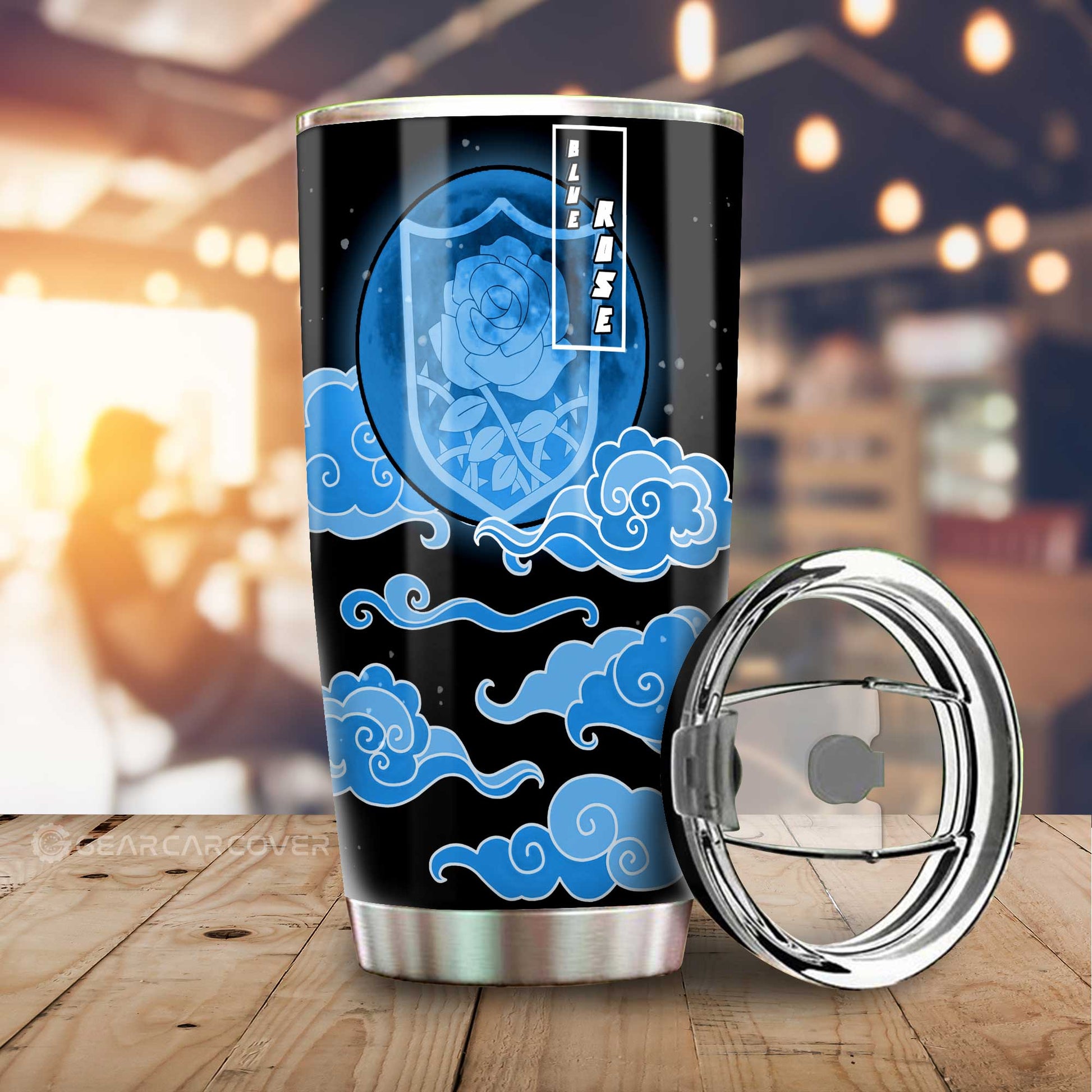 Blue Rose Tumbler Cup Custom Car Interior Accessories - Gearcarcover - 1