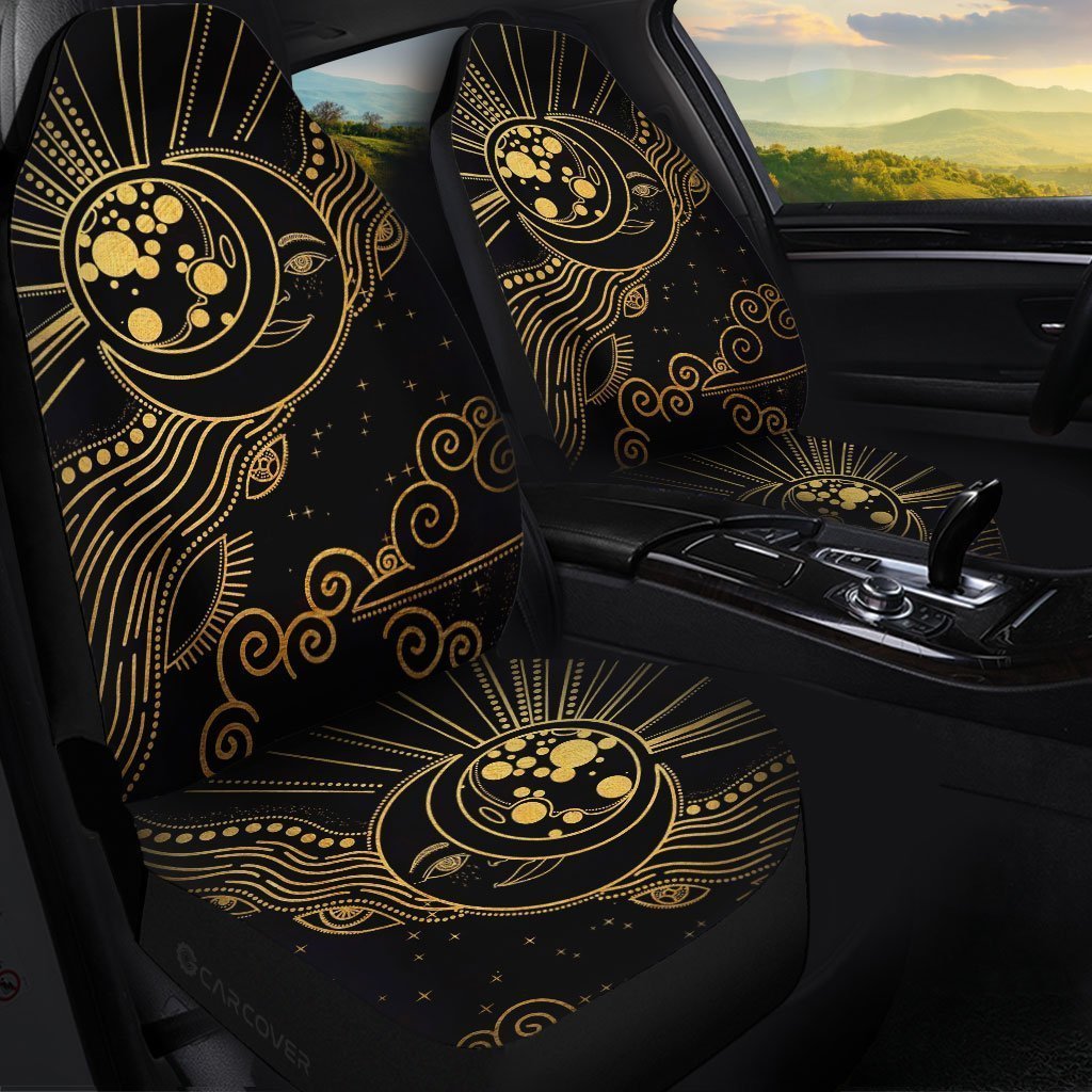Bohemian Sun And Moon Car Seat Covers Custom Car Interior Accessories - Gearcarcover - 1