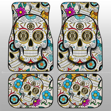Boston Bruins Car Floor Mats Custom Sugar Skull Car Accessories - Gearcarcover - 1