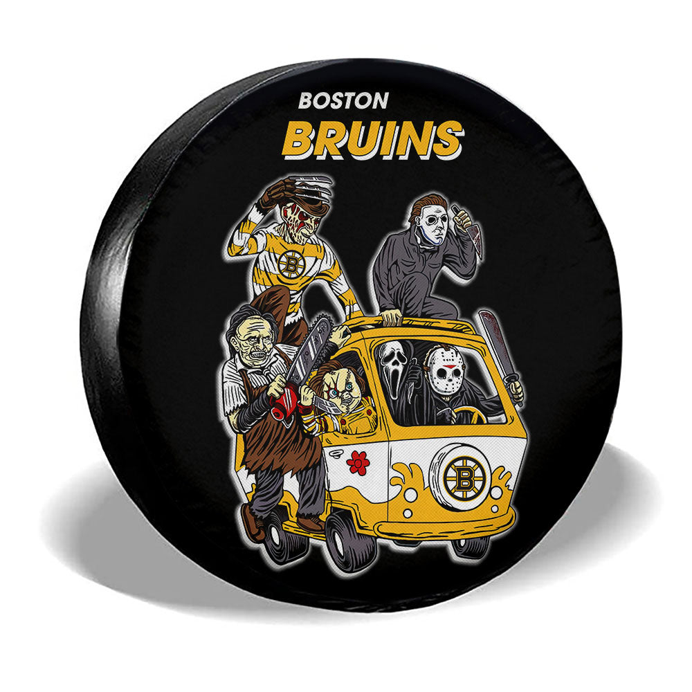 Boston Bruins Spare Tire Covers Horror Characters Car Accessories - Gearcarcover - 3