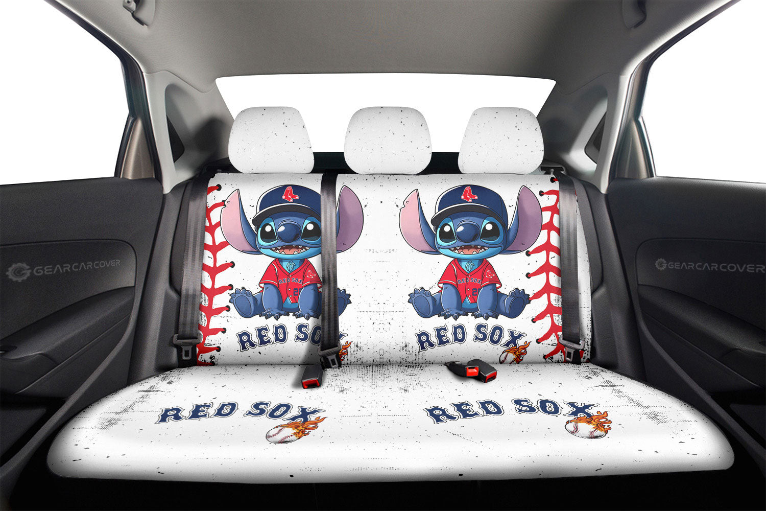 Bostons Red Sox Car Back Seat Covers Stitch Theme Collection - Gearcarcover - 2