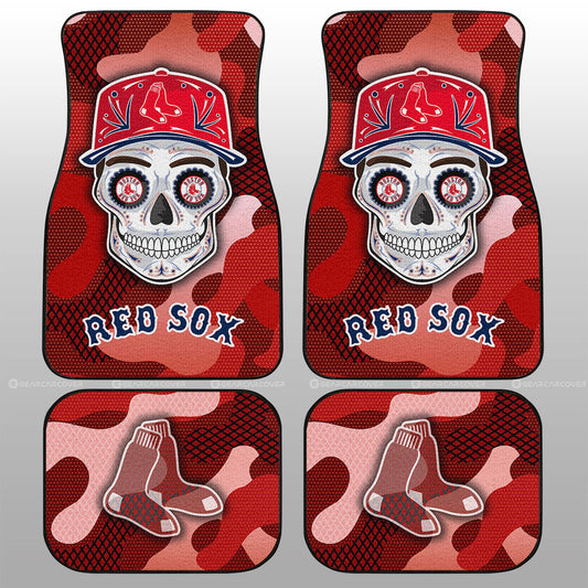 Bostons Red Sox Car Floor Mats Skull Theme Collection - Gearcarcover - 1