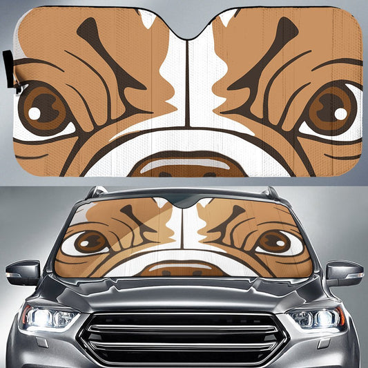 Brown Bulldog Car Eyes Sun Shade Custom Car Accessories - Gearcarcover - 1