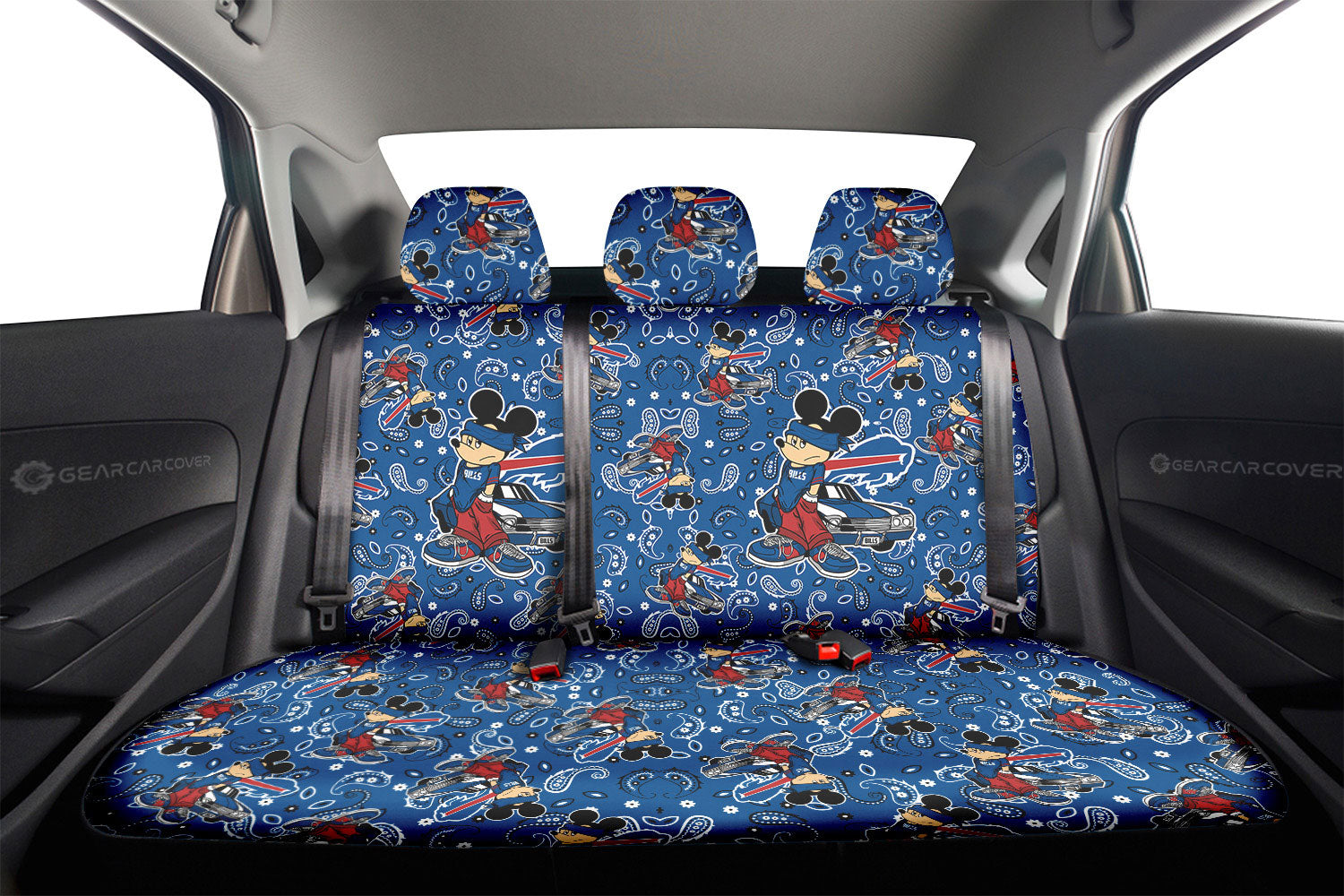 Buffalo Bills Car Back Seat Covers Cartoon Theme Collection - Gearcarcover - 2