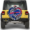 Buffalo Bills Football Heart Mixed Leopard Spare Tire Cover With Camera Hole - Gearcarcover - 2