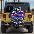 Buffalo Bills Football Heart Mixed Leopard Spare Tire Cover With Camera Hole - Gearcarcover - 1