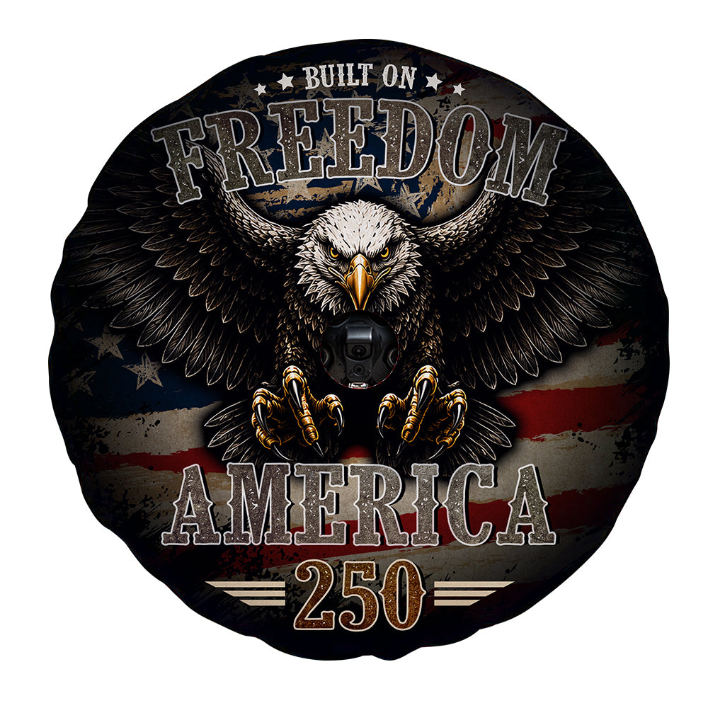 Built On Freedom USA 250 Years Spare Tire Cover With Camera Hole - Gearcarcover - 4