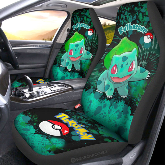 Bulbasaur Car Seat Covers Custom Tie Dye Style Anime Car Accessories - Gearcarcover - 2