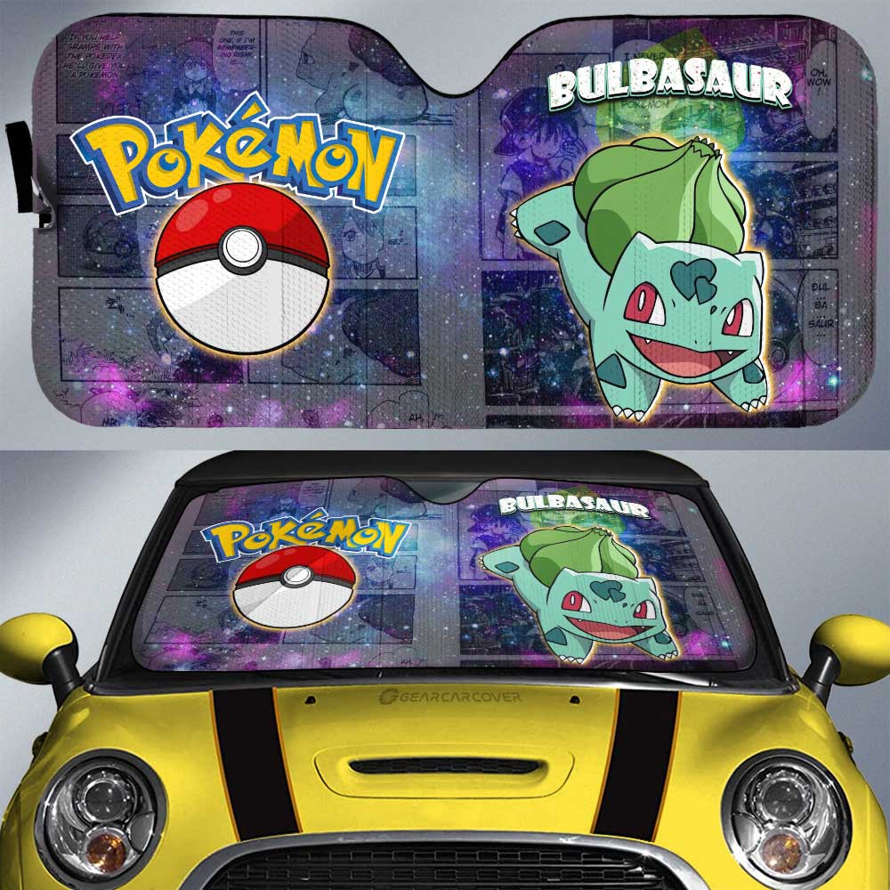 Bulbasaur Car Sunshade Custom Galaxy Manga Style - Gearcarcover - 1