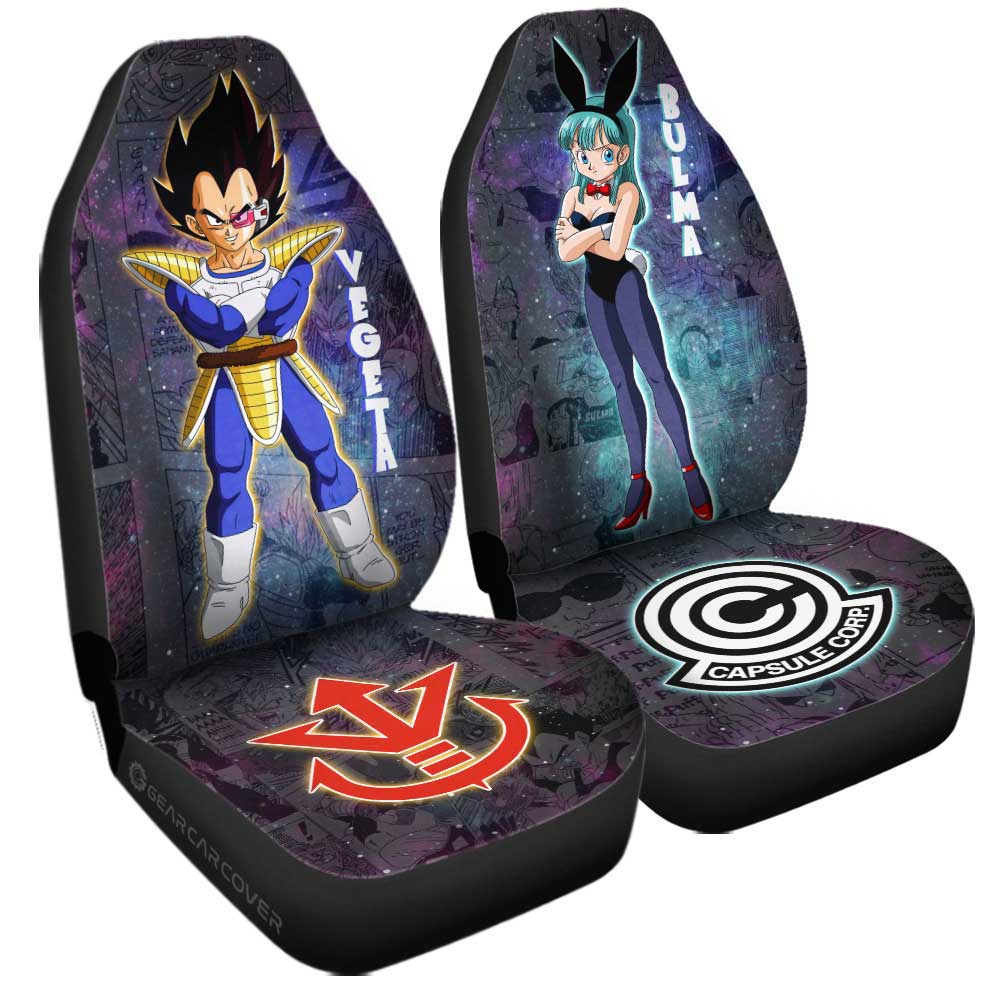 Bulma And Vegeta Car Seat Covers Custom Galaxy Style Car Accessories - Gearcarcover - 3