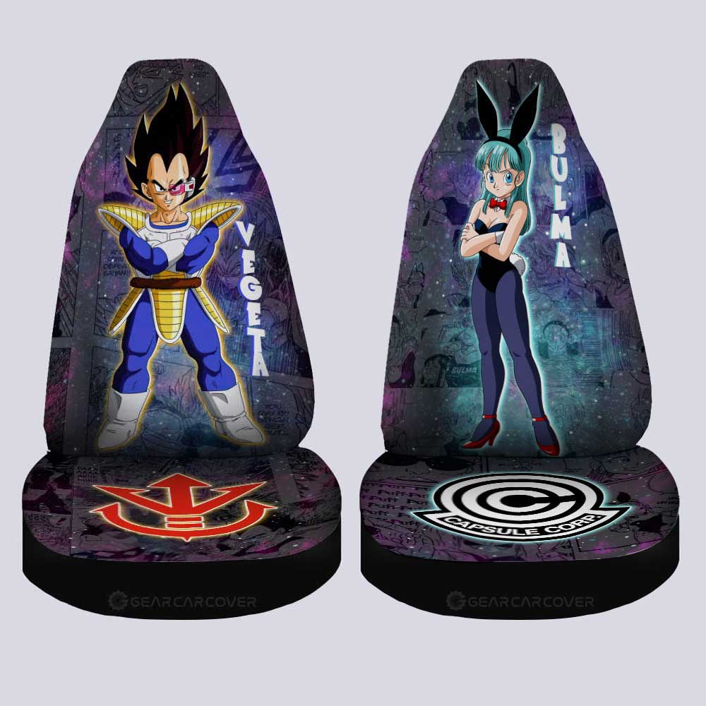 Bulma And Vegeta Car Seat Covers Custom Galaxy Style Car Accessories - Gearcarcover - 4