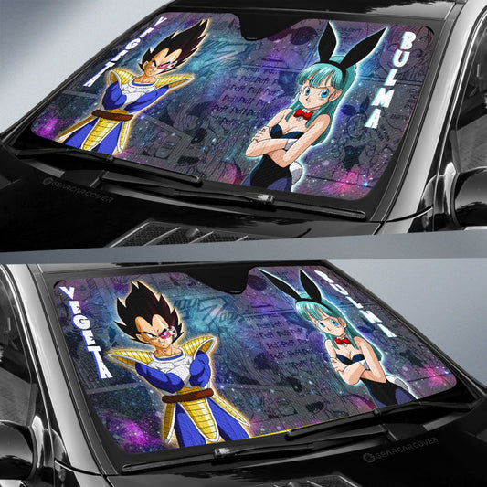 Bulma And Vegeta Car Sunshade Custom Car Accessories Galaxy Style - Gearcarcover - 2