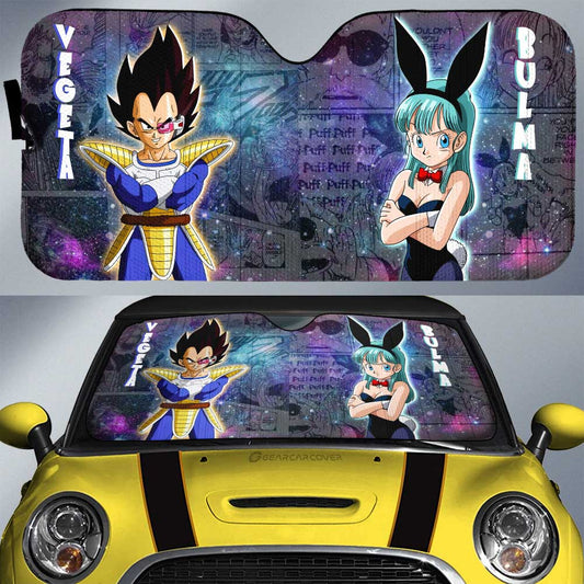 Bulma And Vegeta Car Sunshade Custom Car Accessories Galaxy Style - Gearcarcover - 1