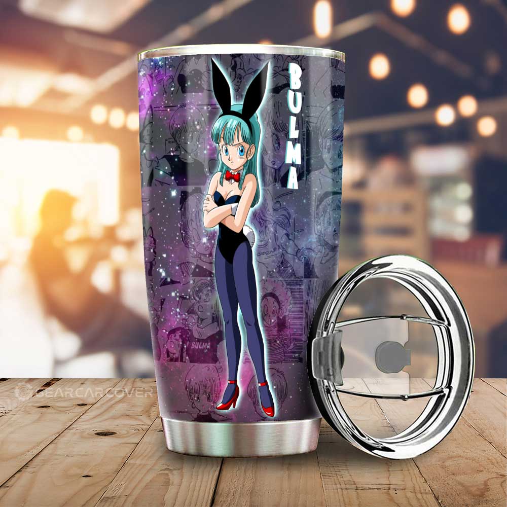 Bulma And Vegeta Tumbler Cup Custom Car Accessories Galaxy Style - Gearcarcover - 2