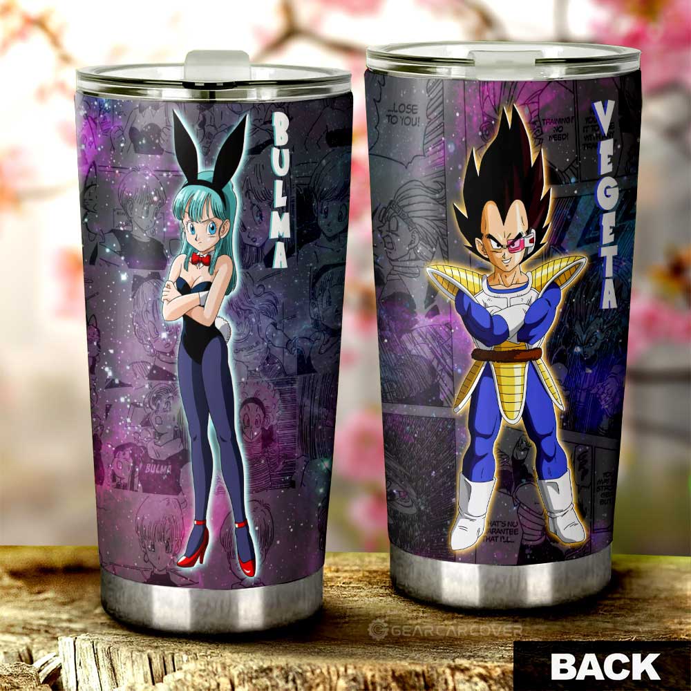 Bulma And Vegeta Tumbler Cup Custom Car Accessories Galaxy Style - Gearcarcover - 1