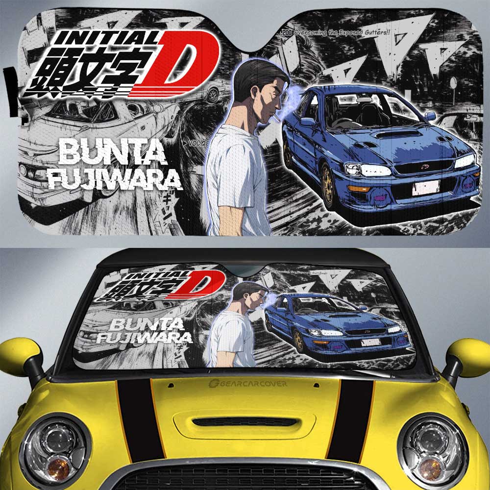 Bunta Fujiwara Car Sunshade Custom Initial D Anime Car Accessories - Gearcarcover - 1