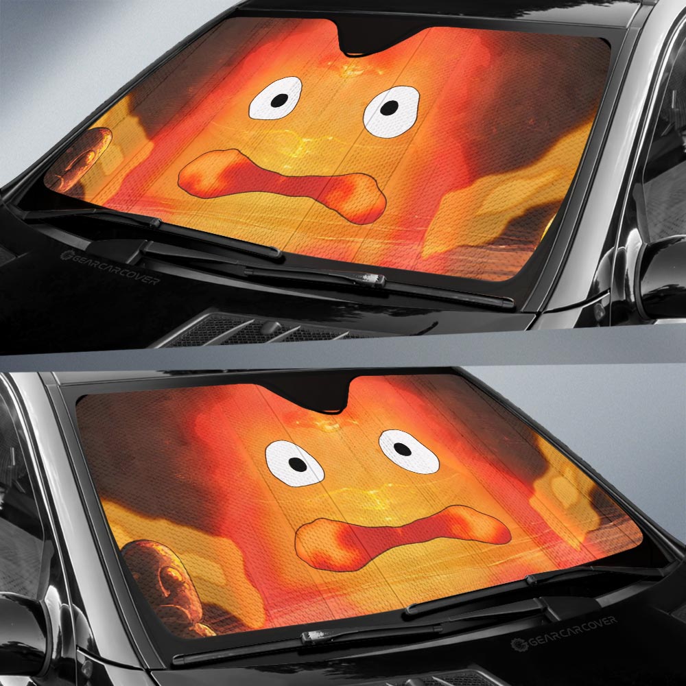 Calcifer Car Sunshade Custom Howl's Moving Castle Car Accessories - Gearcarcover - 2