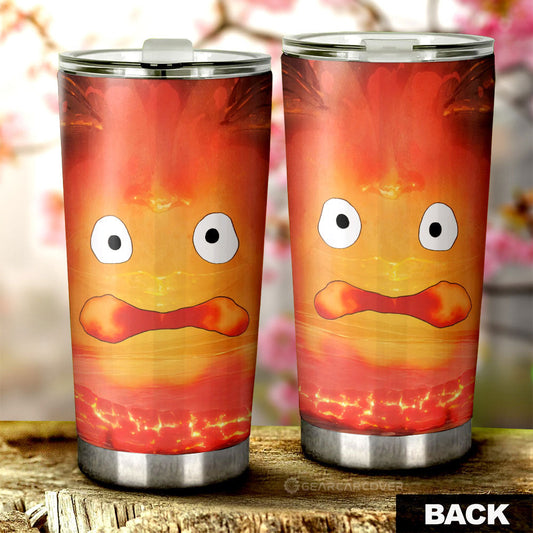 Calcifer Tumbler Cup Custom Howl's Moving Castle Car Accessories - Gearcarcover - 2