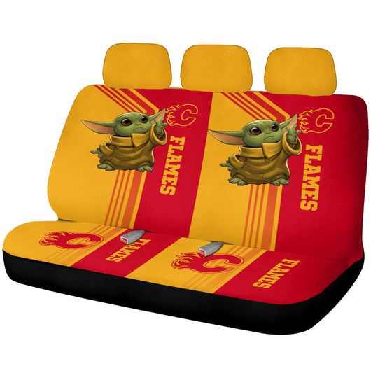 Calgary Flames Car Back Seat Covers Custom Car Accessories - Gearcarcover - 1