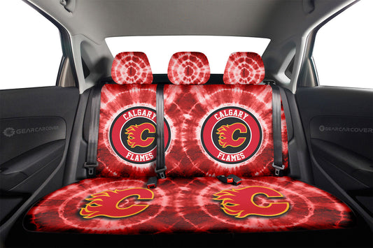 Calgary Flames Car Back Seat Covers Custom Tie Dye Car Accessories - Gearcarcover - 2