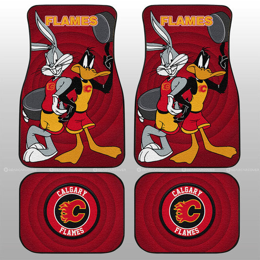 Calgary Flames Car Floor Mats Custom Car Accessories - Gearcarcover - 1