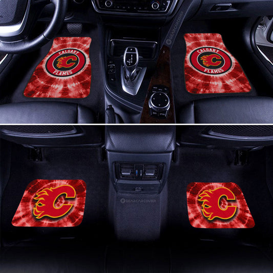 Calgary Flames Car Floor Mats Custom Tie Dye Car Accessories - Gearcarcover - 2