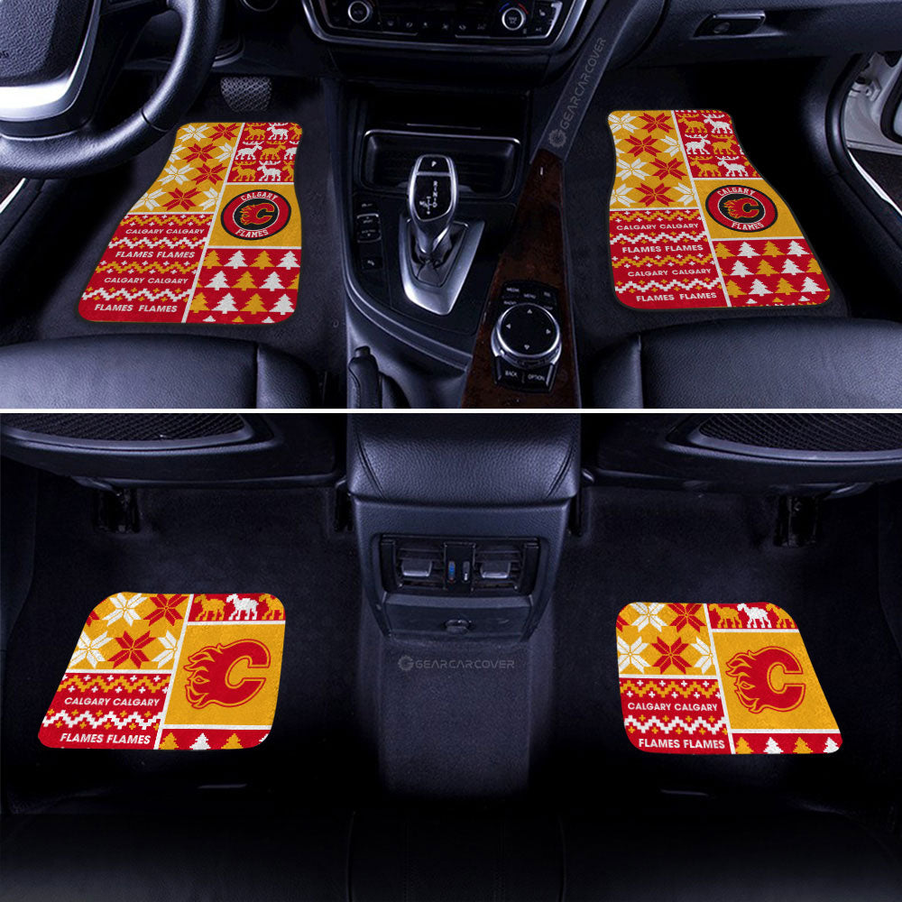 Calgary Flames Car Floor Mats Custom Ugly Style Car Accessories - Gearcarcover - 2