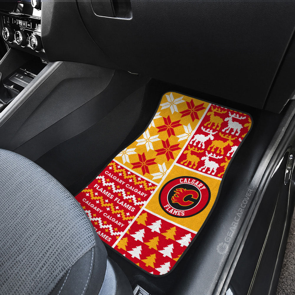 Calgary Flames Car Floor Mats Custom Ugly Style Car Accessories - Gearcarcover - 3