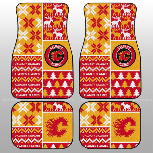 Calgary Flames Car Floor Mats Custom Ugly Style Car Accessories - Gearcarcover - 1