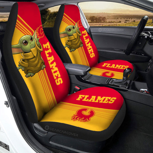 Calgary Flames Car Seat Covers Baby Yoda Car Accessories - Gearcarcover - 2