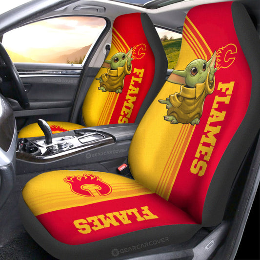 Calgary Flames Car Seat Covers Baby Yoda Car Accessories - Gearcarcover - 1