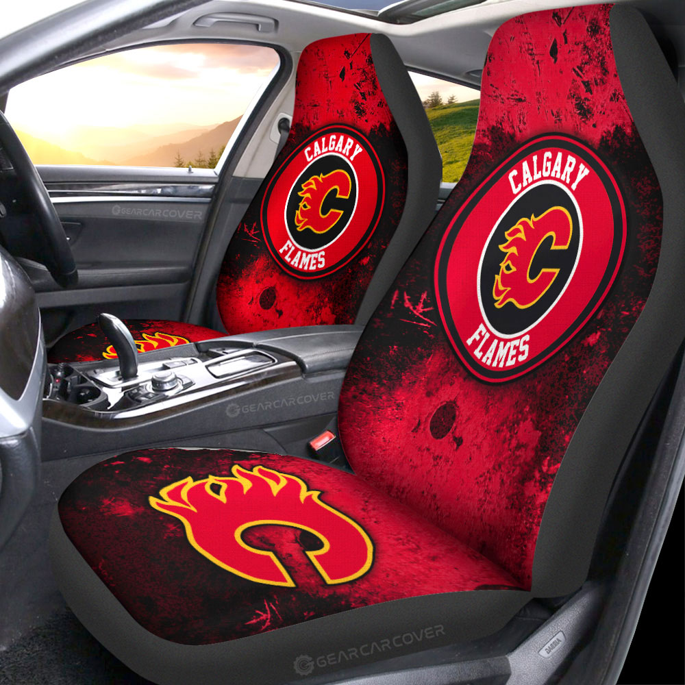 Calgary Flames Car Seat Covers Custom Car Accessories - Gearcarcover - 1