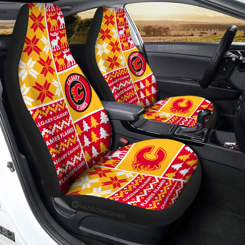 Calgary Flames Car Seat Covers Custom Ugly Style Car Accessories - Gearcarcover - 2