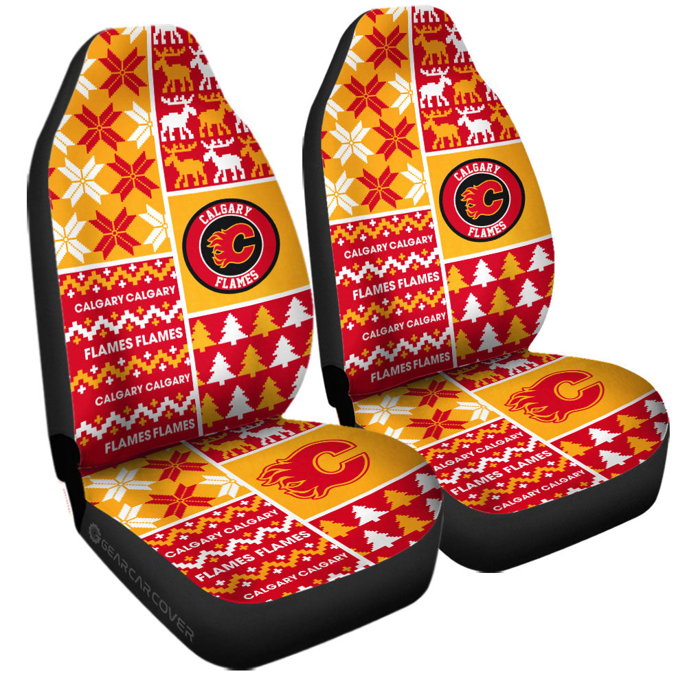 Calgary Flames Car Seat Covers Custom Ugly Style Car Accessories - Gearcarcover - 3