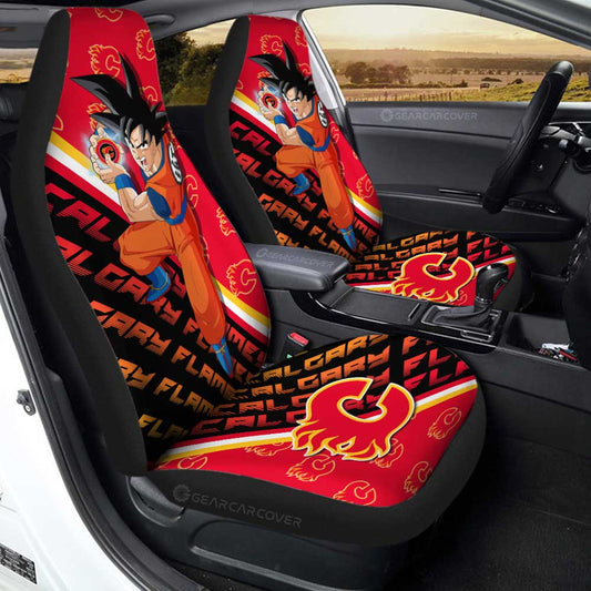 Calgary Flames Car Seat Covers Goku Car Decorations For Fans - Gearcarcover - 1