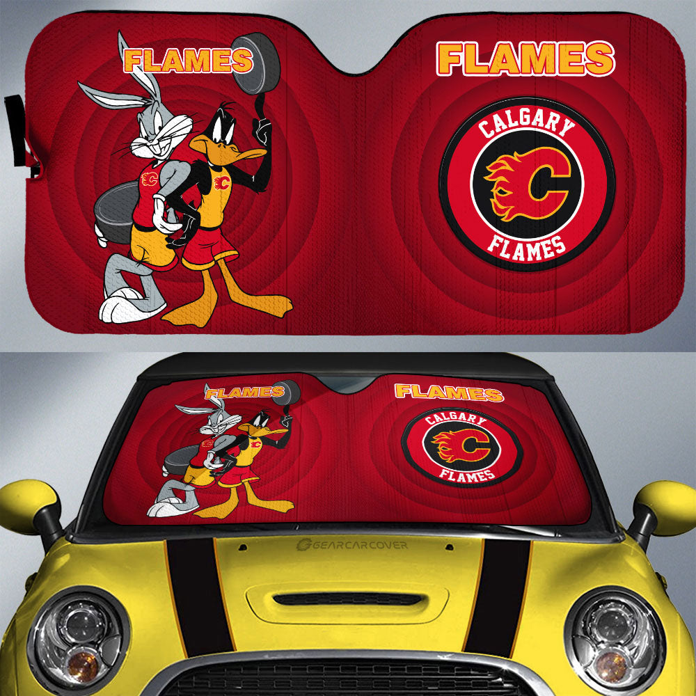 Calgary Flames Car Sunshade Custom Car Accessories - Gearcarcover - 1