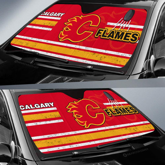 Calgary Flames Car Sunshade Custom Car Accessories - Gearcarcover - 2