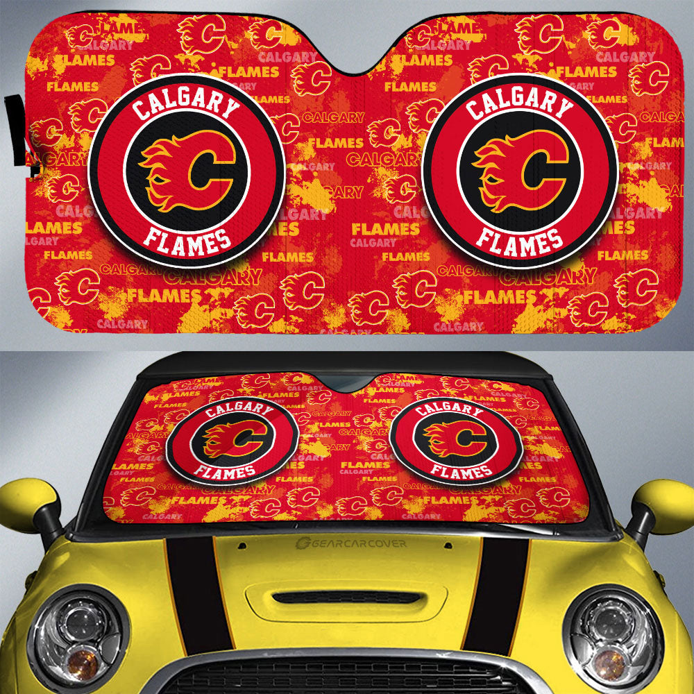 Calgary Flames Car Sunshade Custom Car Accessories - Gearcarcover - 1