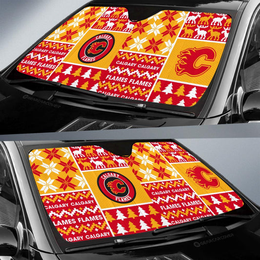 Calgary Flames Car Sunshade Custom Ugly Style Car Accessories - Gearcarcover - 2