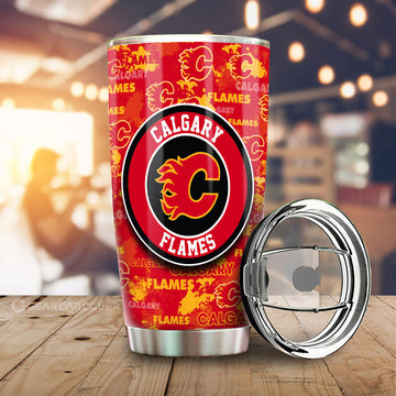 Calgary Flames Tumbler Cup Custom Car Accessories - Gearcarcover - 1