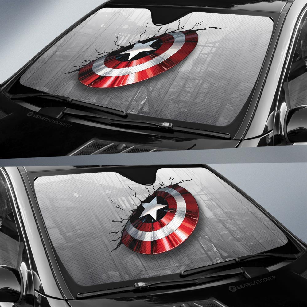 Captain America Broken Shield Car Sunshade Custom Car Accessories - Gearcarcover - 2